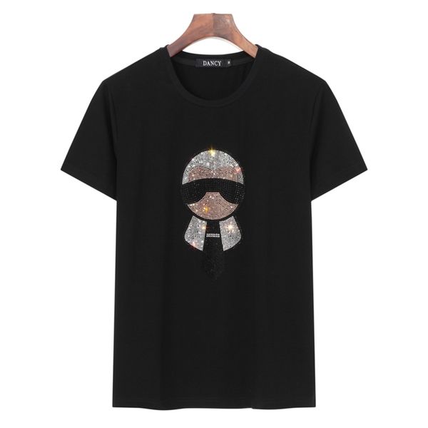 

big size shinning man drilling t shirt cotton oversized fashion op ee plus clothes 210706, White;black