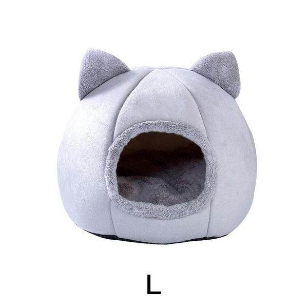 

cat beds & furniture pet dog soft foldable round tent house kennel winter warm small bed long plush felt sleeping pad cotton mat
