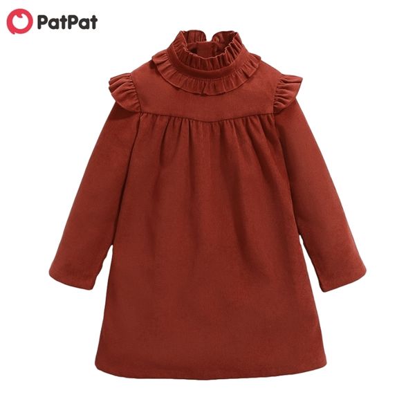

spring and autumn baby / toddler vintage ruffled solid dress 210528, Red;yellow
