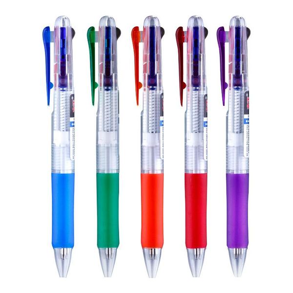 Penas esferográficas Three-Color Press Oley Pen 12 Pcs Estudantil Business office Oil Multicolored Luxo