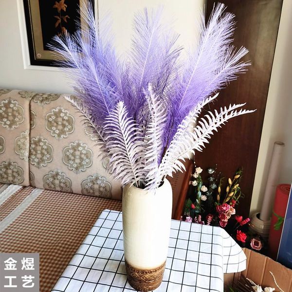 

10pcs artificial plantain pampas grass reed bouquets fake flowers wedding decoration home flower arranments decorative & wreaths
