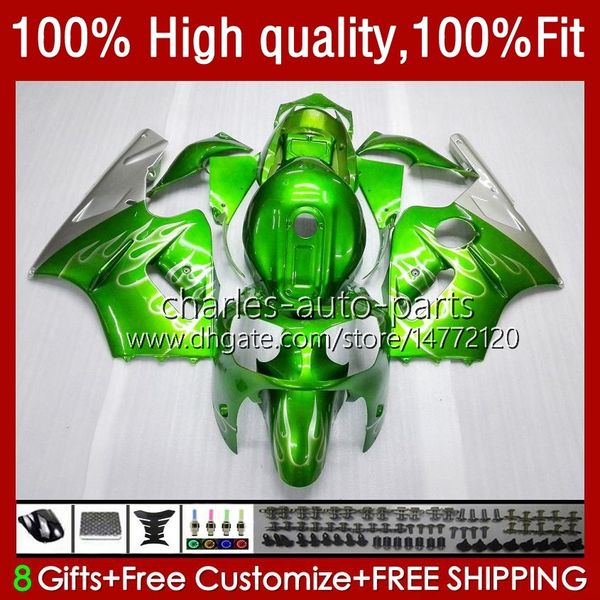 Injeção para a Kawasaki ZX 12R ZX1200 1200cc prateado ZX12R verde 02 03 04 05 06 52HC.21 ZX 12 R ZX12R 2002 2003 2004 2005 2006 OEM carenagens