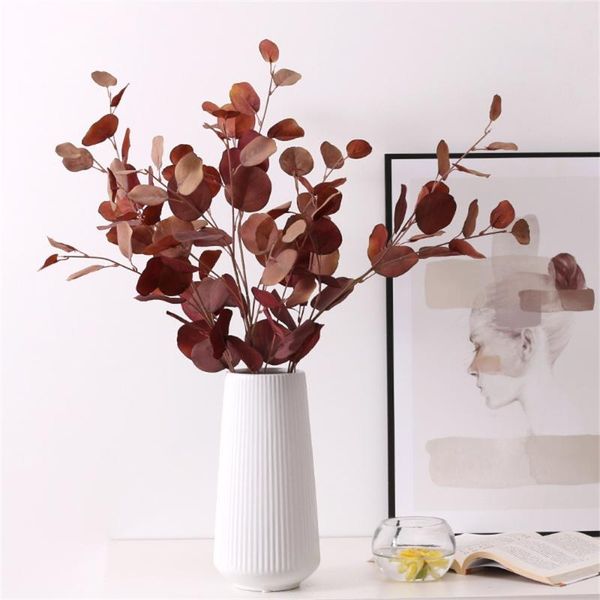 

decorative flowers & wreaths artificial vigeya autumn color apple leaf silk plants long plastic pole fake wall for home wedding po prop