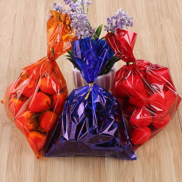 

100pcs colorful plastic bags for candy lollipop fruit packaging cellophane bag engagement wedding birthday party gift wrap
