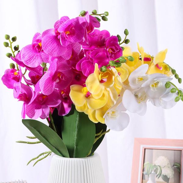 

decorative flowers & wreaths 1pc artificial flower white butterfly orchid silk phalaenopsis for wedding christams home decoration garden pot