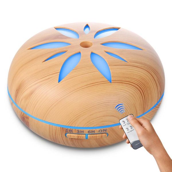

essential oils diffusers 500ml remote control oil diffuser with wood grain led color lights ultrasonic air humidifier aroma for home