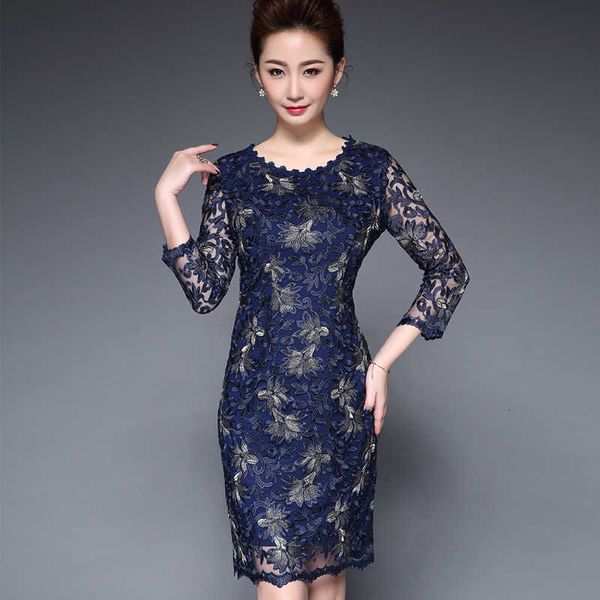 

luxury party evening dress spring / summer 2021 high-end women's mh embroidery water-soluble lace exquisite 's seven sleeve, White;pink