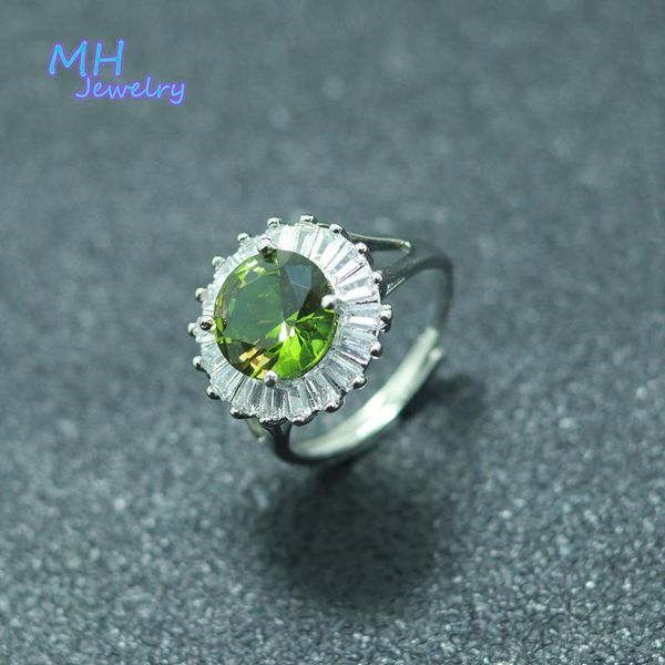 

cluster rings 2021 fine jewelry adjustable ring red 925 sterling silver color change zultanite diaspore gemstone for women engagement gift, Golden;silver