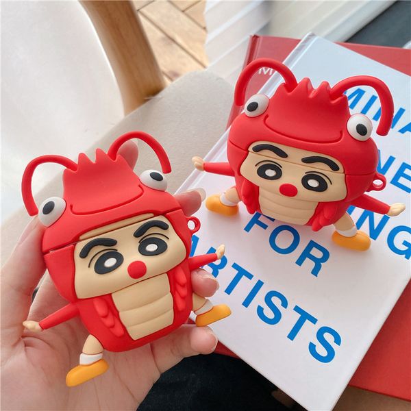 

ins fashion 3d lobster boy for airpods 1 2 cases wireless bluetooth headset protective cover for air pod pro creative silicone soft shell