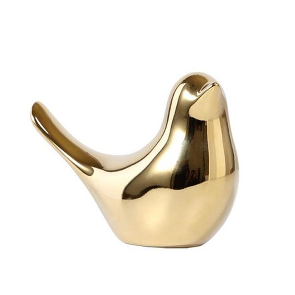 

polar house golden bird figurines modern ceramic statues animal sculpture home decoration crafts gold decorative objects &