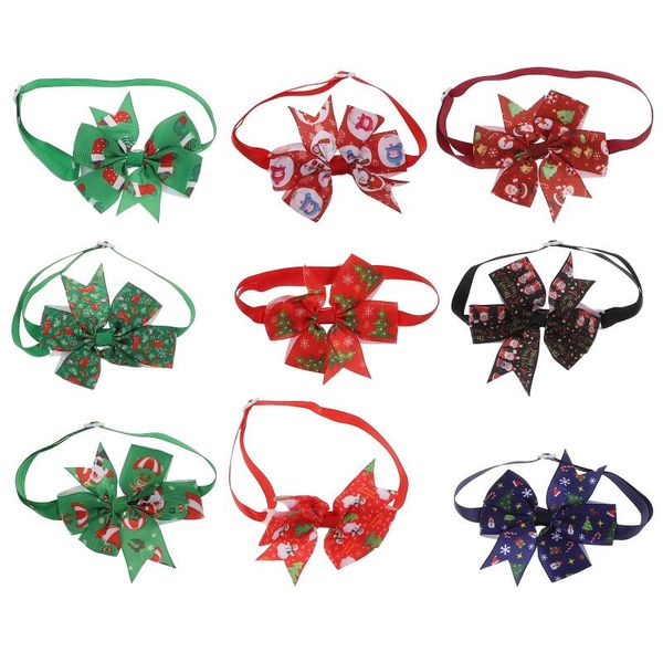 

dog apparel 9pcs pet bow ties adjustable collar outdoor neck (mixed style)