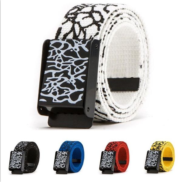 

belts 2021 automatic buckle casual canvas men for women punk hip hop waist strap jeans trouser black female harajuku waistband, Black;brown