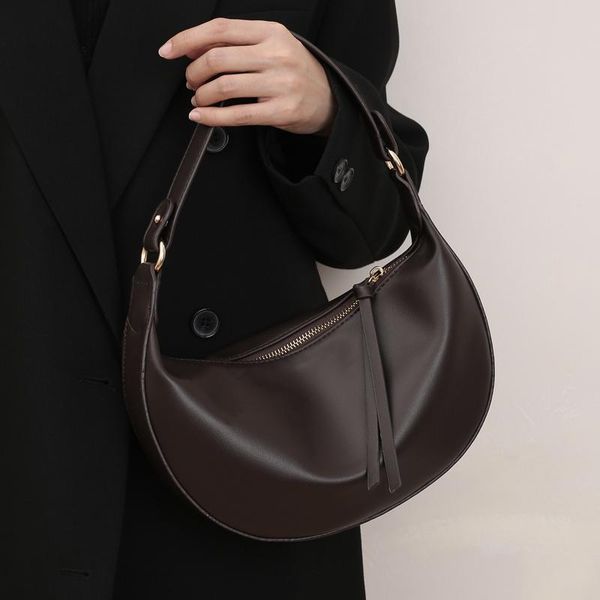 

[eam] women new retro elegant half moon soft pu leather personality all-match crossbody shoulder bag fashion tide 2021 18a1473
