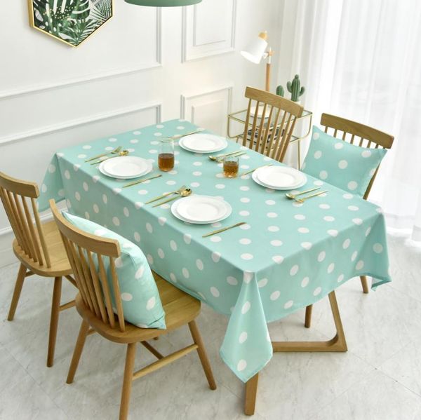 

table cloth simple and modern tablecloth art cotton linen small fresh dots waterproof tea
