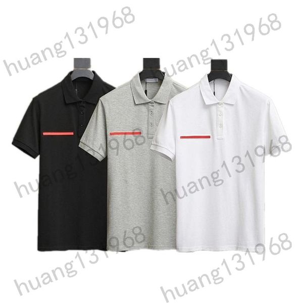 

men polo with stripes cotton polos shirts embroidered print summer breathable cotton clothing wholesale, White;black