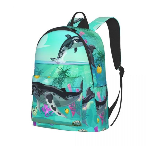

backpack college school bag casual cartoon sea life book packbag for teenager travel shoulder
