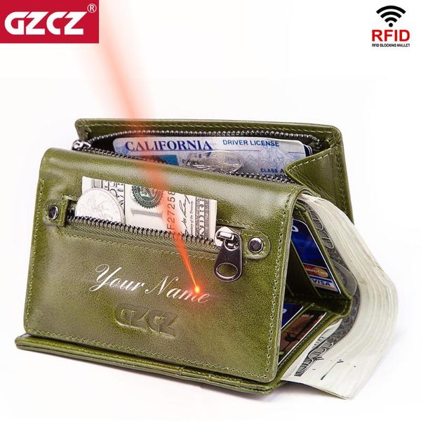 

wallets 2021 fashion women genuine leather rfid trifold purse with zipper cards holder coin for woman, Red;black