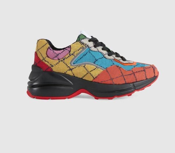 

2021 designer shoes rhyton sneakers beige men trainers vintage luxury chaussures ladies with box size 35-45, Black