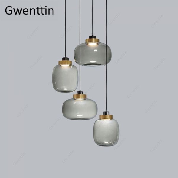 

dinning hanging lamp nordic loft industrial smoke gray glass pendant lights home decor for living room modern led light fixtures lamps