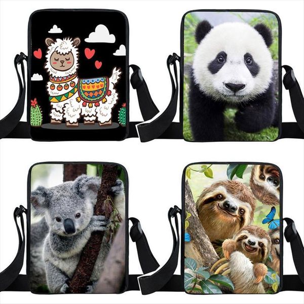 

animal koala bear panda sloth school bags lama crossbody children boys girls shoulder bookbag kids messenger
