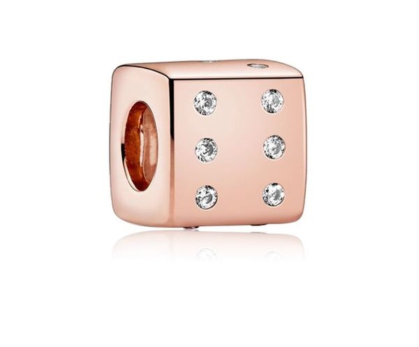 

fit pandora charm bracelet european silver charms beads rose gold rubik's cube dice crystal diy snake chain for women bangle necklace j, Black