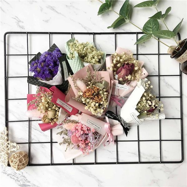 

decorative flowers & wreaths 30 colors diy crafts mini dried rose babysbreath cotton flower bunch po props wedding birthday party home decor