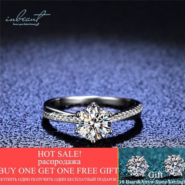 

cluster rings inbeaut 925 silver pass diamond test excellent cut 1 ct d color moissanite crossed twisted arms ring classic wedding jewelry, Golden;silver