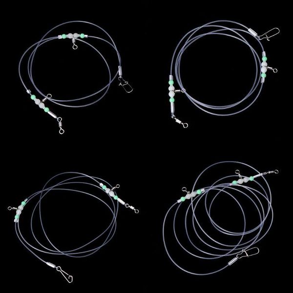 Linea treccia 1 gruppo attrezzatura da pesca girevoli perline luminose notturne perni connettore rotolante 87HF