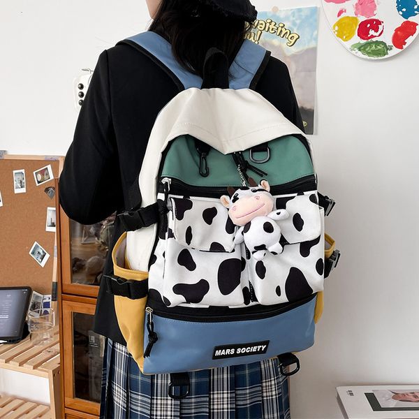 

backpack beautiful panelled cow printing female backpack fashion great ability backpacks for teenage girls dwaterproof water school bag trav