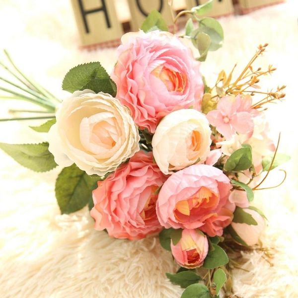 

decorative flowers & wreaths artificial fake plants silk rose flower arrangements wedding bouquets decorations plastic floral table cent