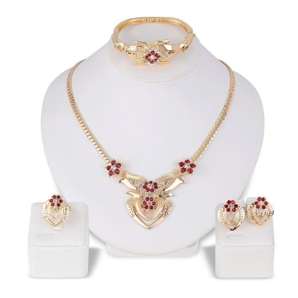 

earrings & necklace 4 pcs golden bridal jewellery set, necklace, earring, bracelet, ring, Silver
