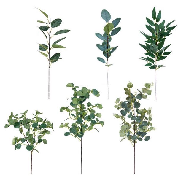 

artificial branch with leaves faux dried eucalyptus willow garland branches stems fake greenery decor _wk decorative flowers & wreaths
