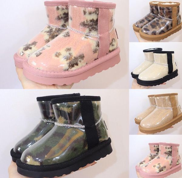 

designer australian classic clear 2021 mini boots australia women womens winter snow fur furry girls kid men satin boot ankle booties snows, Black