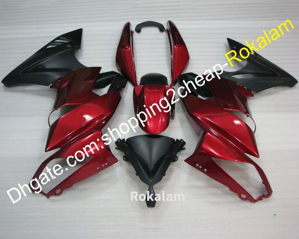 Kit carene moto aftermarket per Kawasaki ER-6F 2009 2010 2011 650R Set carenatura carrozzeria carrozzeria moto rosso nero