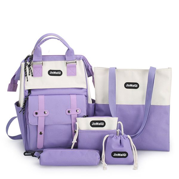 

backpack harajuku simple leisure canvas schoolbag men's fashion trend korean high school students women
