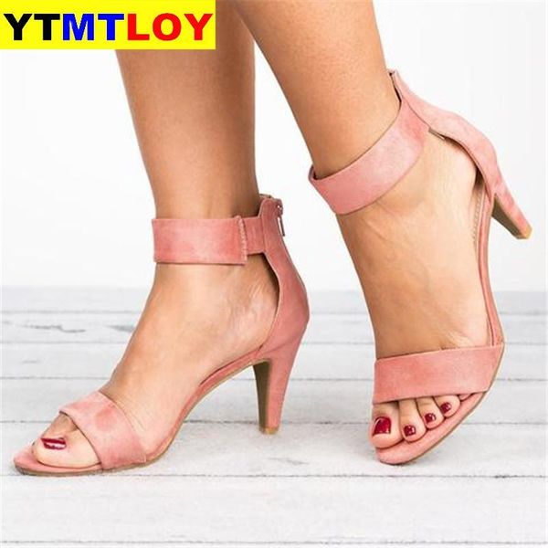 

dress shoes women sandals open toe summer with 5cm high heels female plus size 43 thin heel woman 2021 sandalias mujer, Black