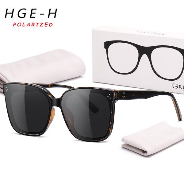 

sunglasses hge-h square polarized women lightweight tr90 eyeglasses frame sun glasses driving travel goggles uv, White;black