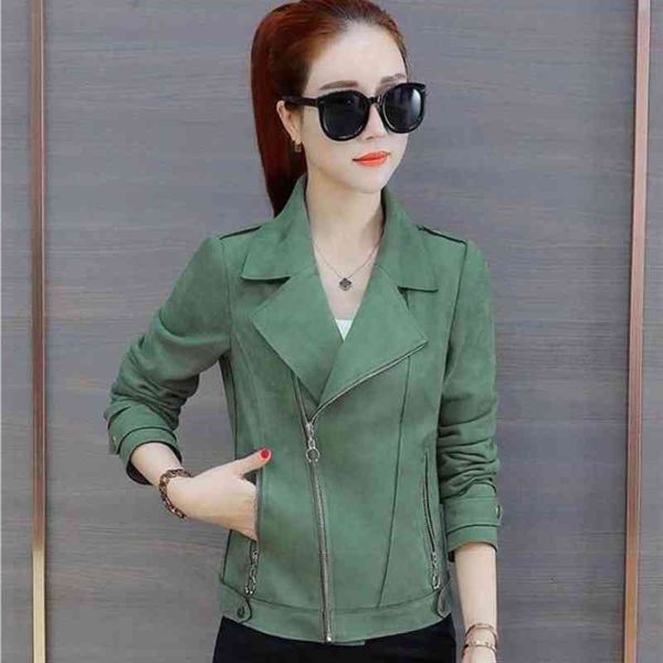 

women's jackets 2021 spring autumn pu short leather jacket women slim casual outwear zipper plus size elegant faux coat ladies clo, Black;brown