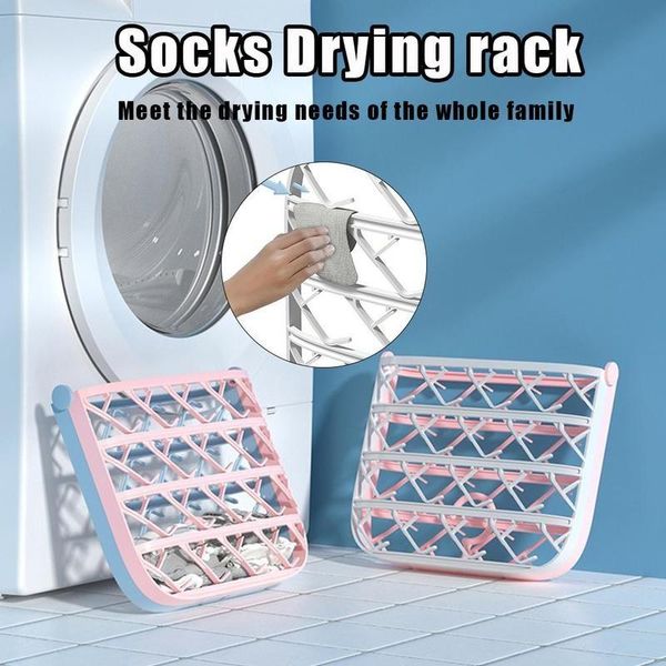 

hangers & racks 1pc socks drying basket balcony clothes storage rack can be folded underwear foldable clip hanger