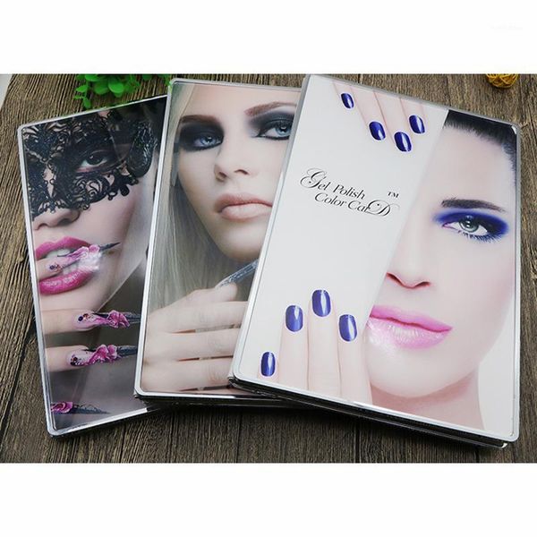 

nail art book acrylic gel polish display card color board salon manicure tools with full tips1