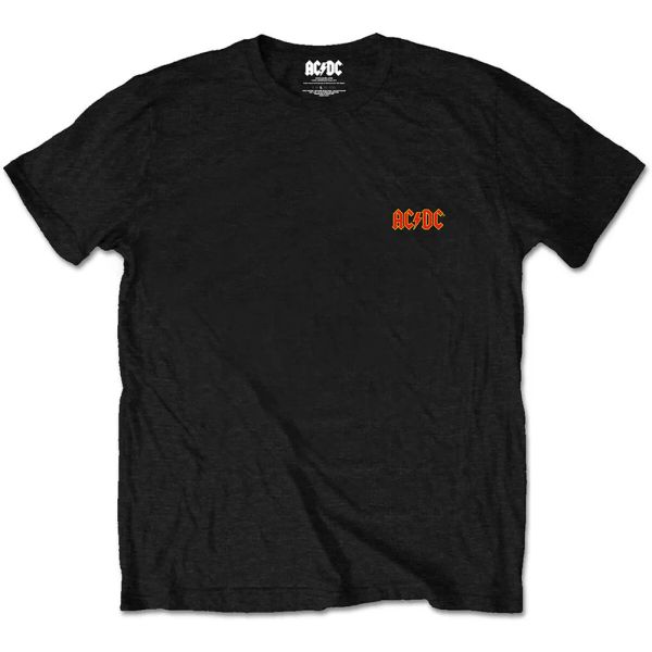 

ac/dc red logo authorized backprint t-shirt men, White;black