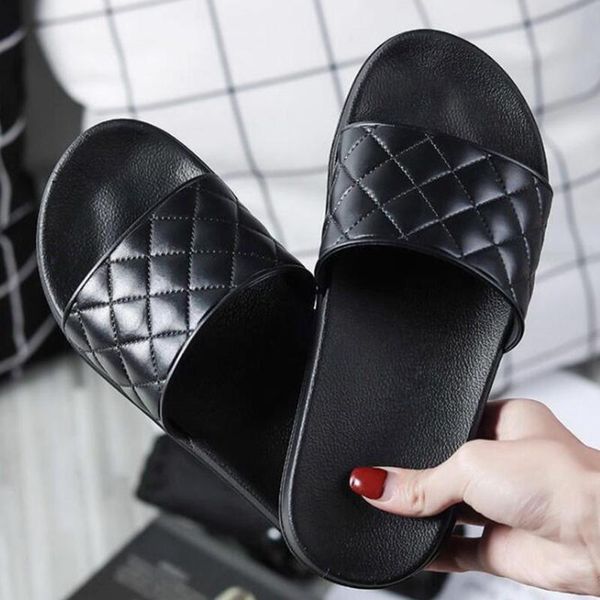 

fashion summer women slippers simple bathroom non-slip flip flops pvc outdoor casual beach sandals flat ladies shoes qq94, Black