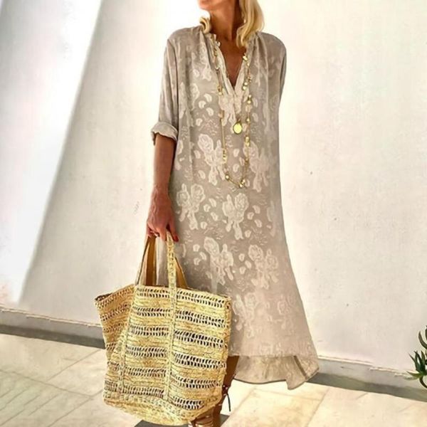 

women's swimwear bohemian dresses long sleeve dress fashion large size v-neck solid color lace vestido de mujer, White;black