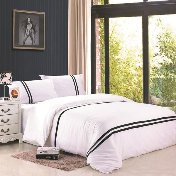 

bedding sets full  king cotton duvet cover, black white el cover set,4-piece, ultra soft bed sheet fitted set