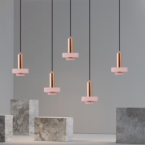 

pendant lamps nordic modern simple restaurant bar small chandelier creative personality terrazzo hardware living room bedside
