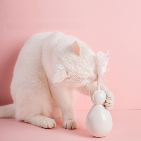 

cat toys pet fun tumbler interactive feather toy kitten plastic play balls for catch cats training home chasing game supplies