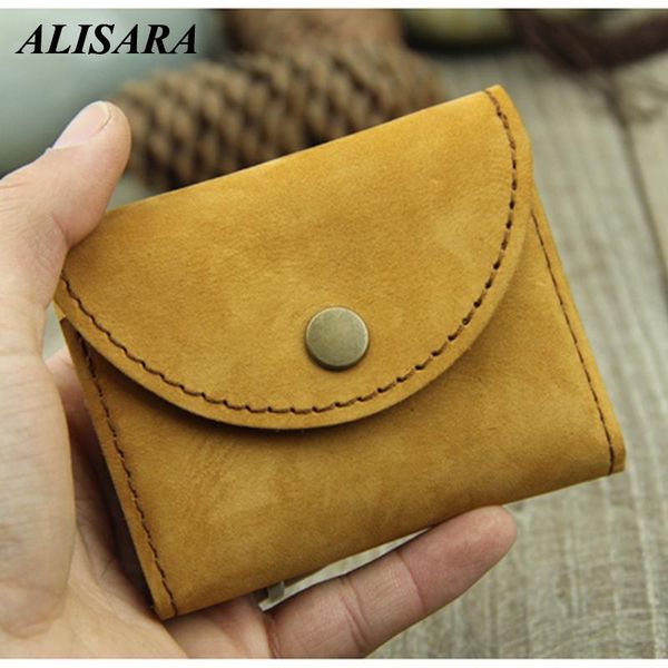 

card holders holder handmade multi-card position large-capacity id package small first layer cowhide purse, Brown;gray