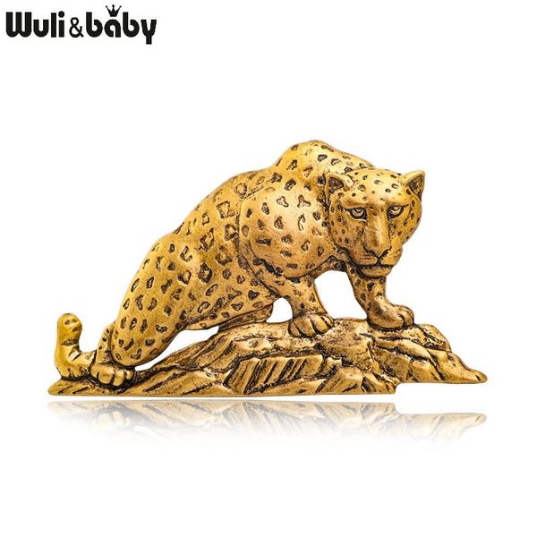 

pins, brooches wuli&baby vintage stand on the hill tiger for women men 3-color animal party casual brooch pin gifts, Gray