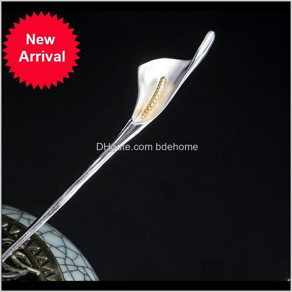 

hairpins drop delivery 2021 925 sterling sier pins for women floral wedding bride jewelry hair stick hanfu chinese japanese hairpin ptviu, Golden;silver