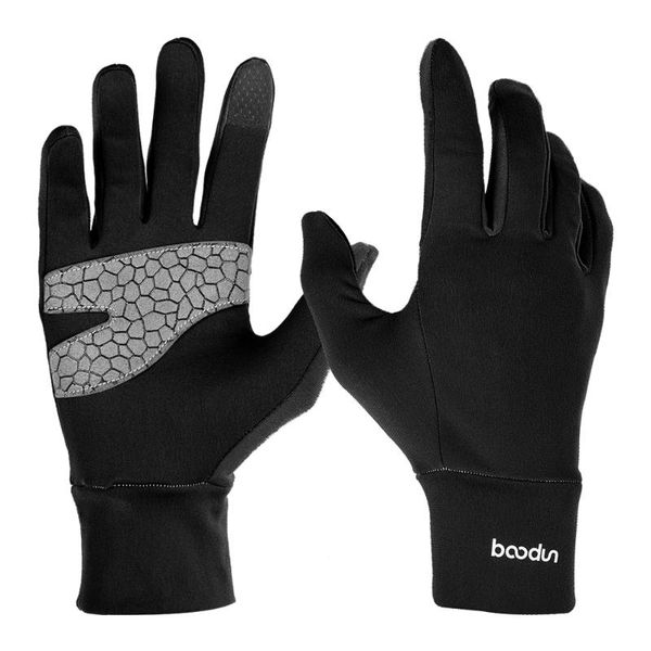 

outdoor windproof cycling gloves touch screen riding mtb bike bicycle thermal warm motorcycle winter autumn, Black